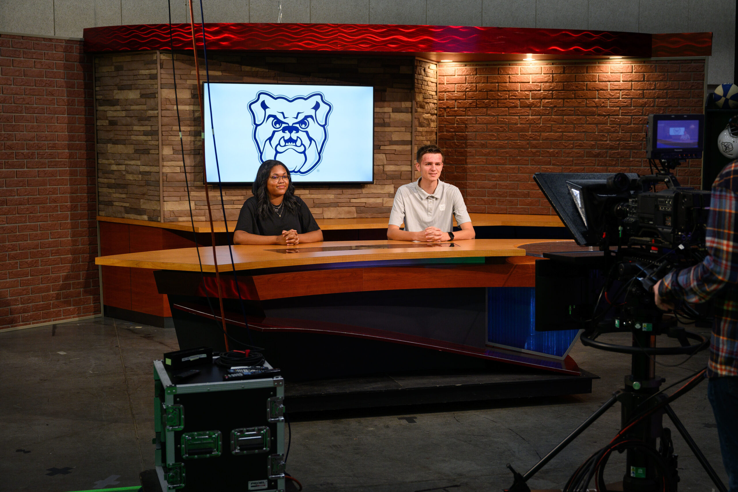 Image of Butler Students in reporting studiio